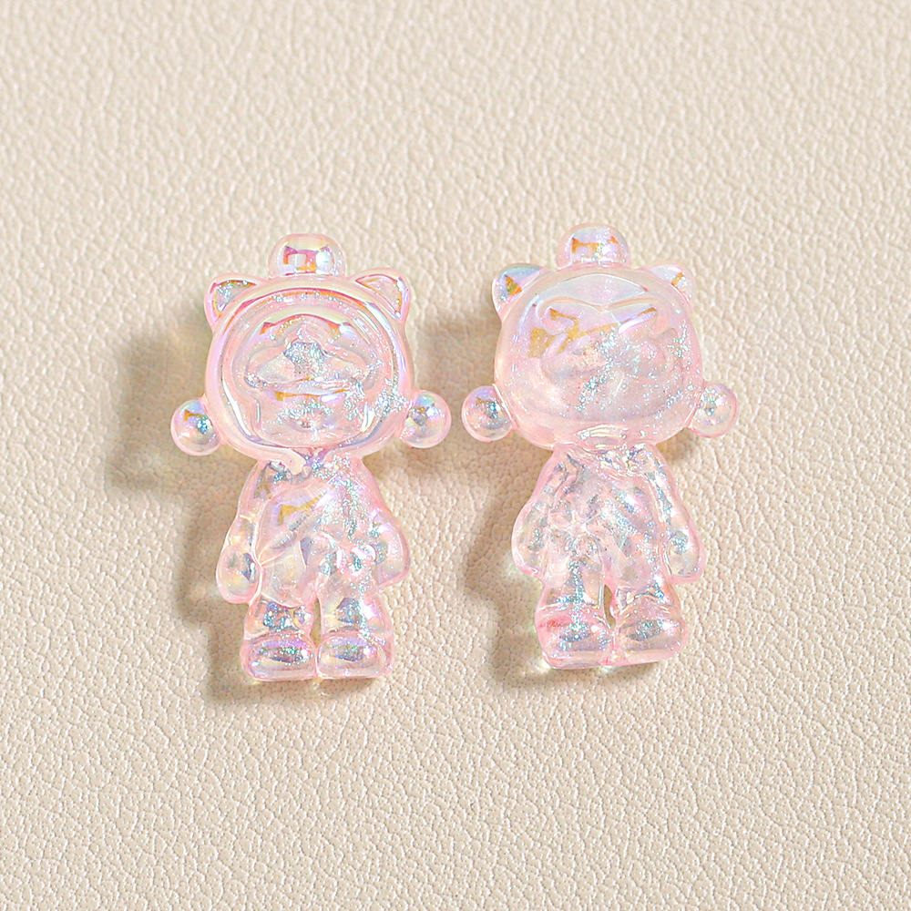 Heidi casa de dibujos animados niña oídos de gato pedículo resina brillante DIY accesorios de cuentas joyería llavero de cadena de teléfono móvil