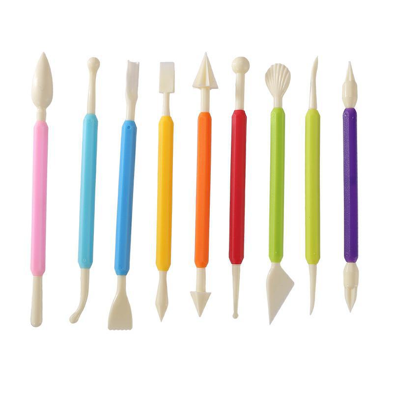 Factory Direct Supply 9-Piece Cake Fondant Tool Set, Cream Decorating Pen, Decorating Knife Set, Cake Carving Pen, Baking Tools