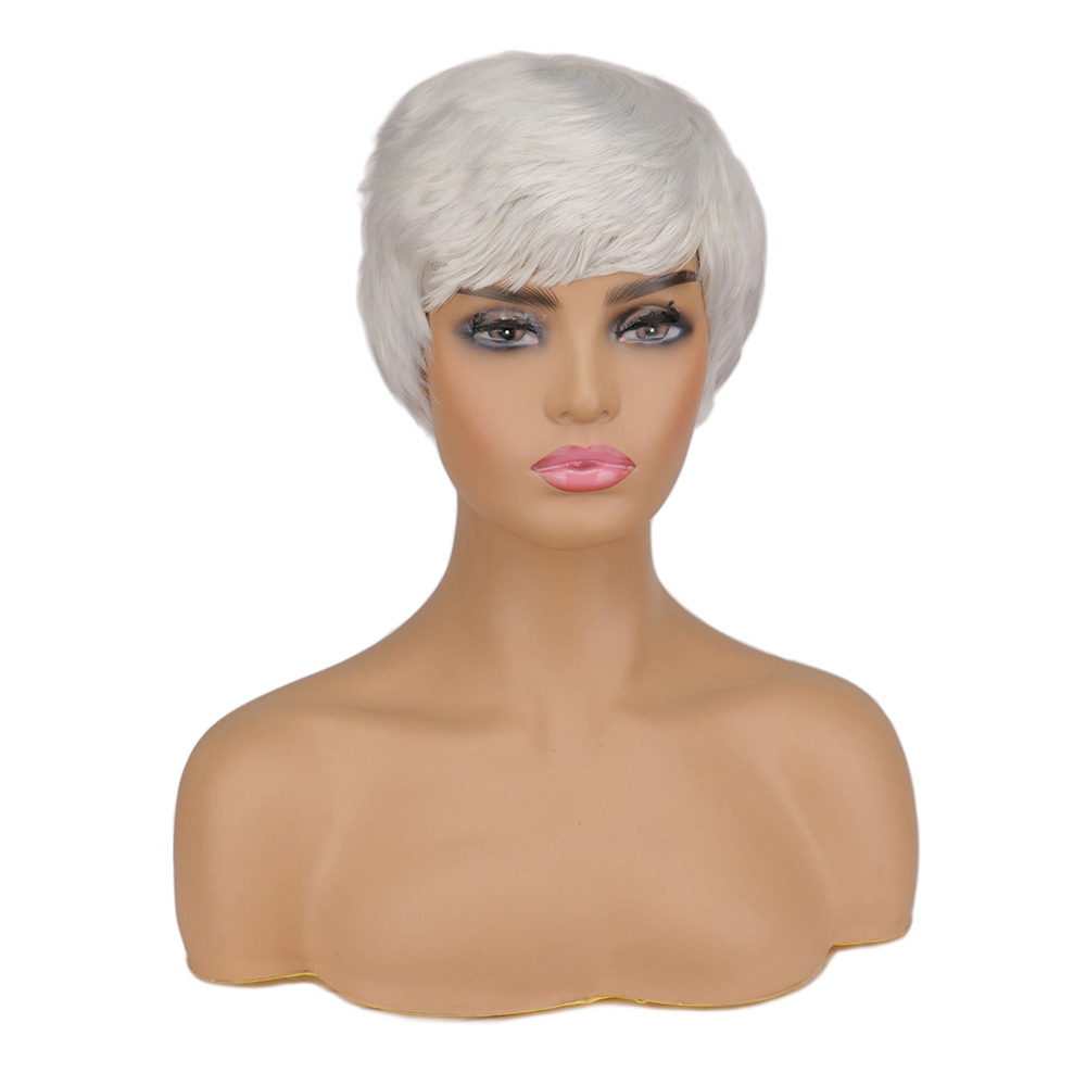 Frauen schwarze kurze Haare Percke Chemiefaser Kopfbedeckung Grohandelpicture4