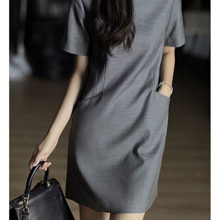 Commuter Summer Design Dress, Simple and Unique Dress, French Chic A-Line Dress, Everyday Three-Dimensional Tailoring Commuter Summer Design Dress, Simple and Unique Dress, French Chic A-Line Dress, Everyday Three-Dimensional Tailoring