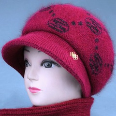 秋冬の帽子の女性のファッションのアヒルの舌の帽子の中高年のお母さんのベルベットの厚いベレーの帽子の保温のニットの毛糸の帽子