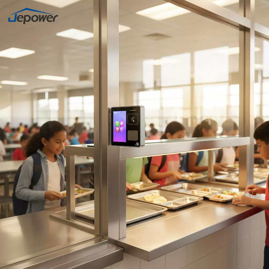 食堂5寸双屏刷掌收银机 RK3568方案 掌静脉+IC卡+扫码三合一