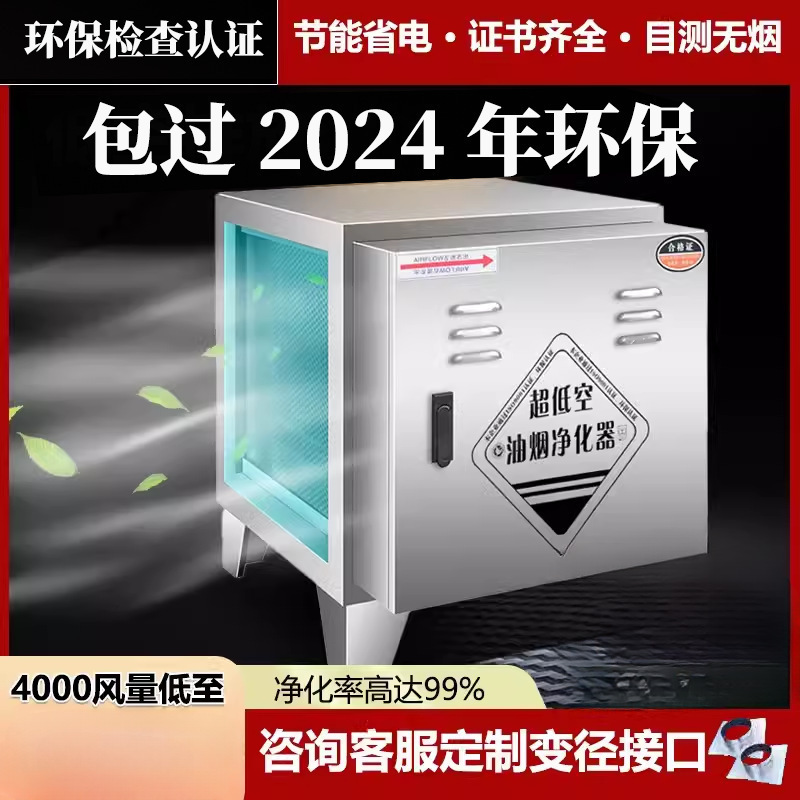 低空油烟净化器商用饭店专用烧烤厨房餐饮静电式小型家用无烟环保
