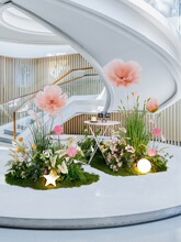 花装饰造景网红橱窗绿植仿生花艺摆件轻奢打卡点场景布置