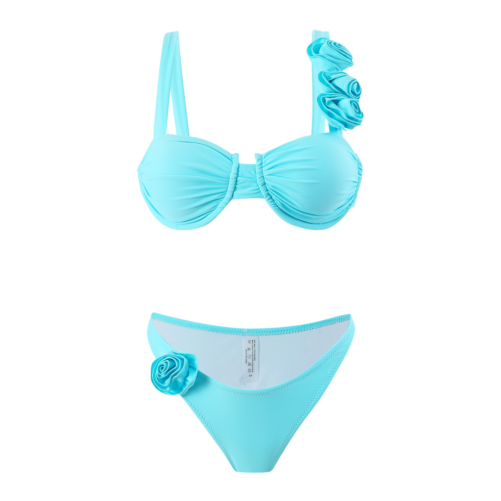 Mujeres Color Sólido Juego De 2 Piezas Bikinis Traje De Baño display picture 22