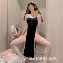 曼欲情趣内衣性感修女服镂空制服诱惑角色扮演火辣免脱小胸显大sm