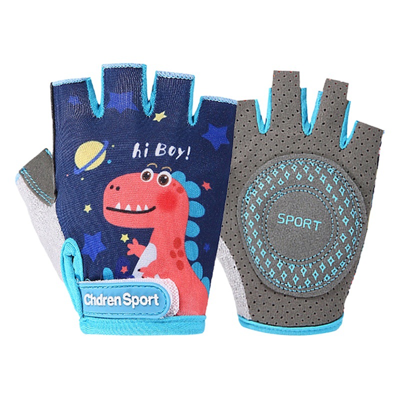 Guantes de medio dedo para niños deportes resistentes al desgaste antideslizante Skateboard patinaje sobre ruedas equilibrio coche protector de mano transpirable guantes para niños