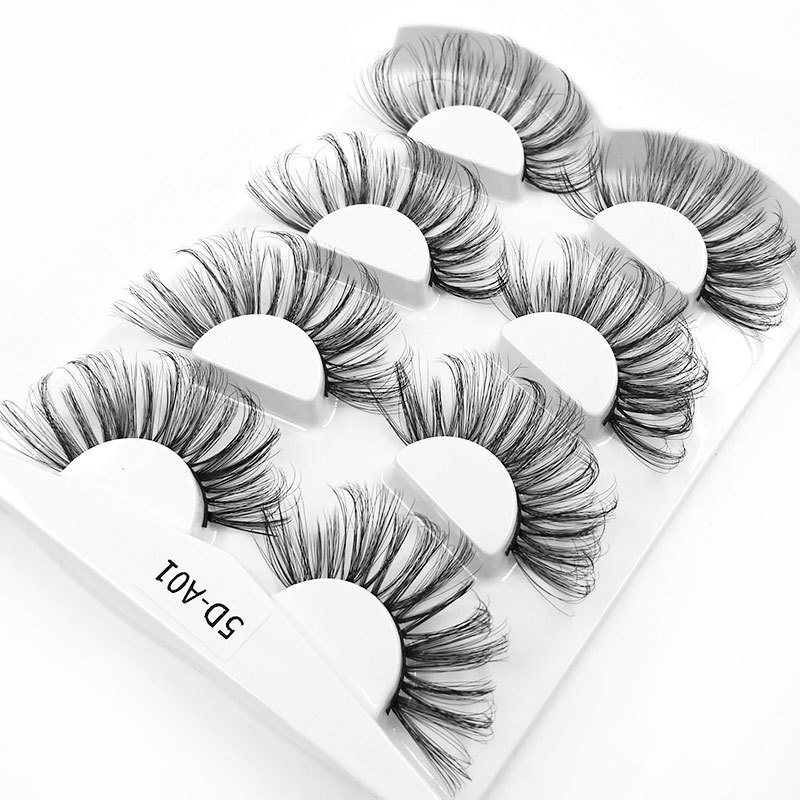 4 Pairs Of Three Dimensional Thick Natural Simulation False Eyelashes Wholesale display picture 4