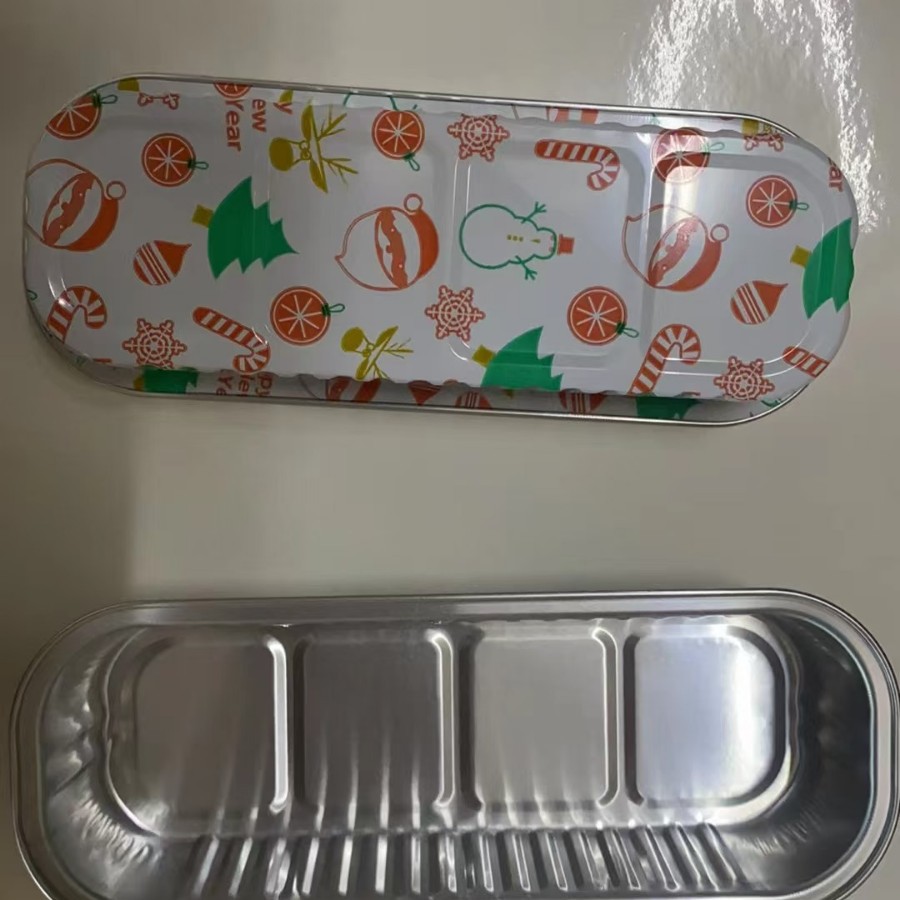 Engrosada papel de aluminio caja de papel de estaño barbacoa rectangular desechable queso patata dulce Sushi al horno Durian caja para hornear