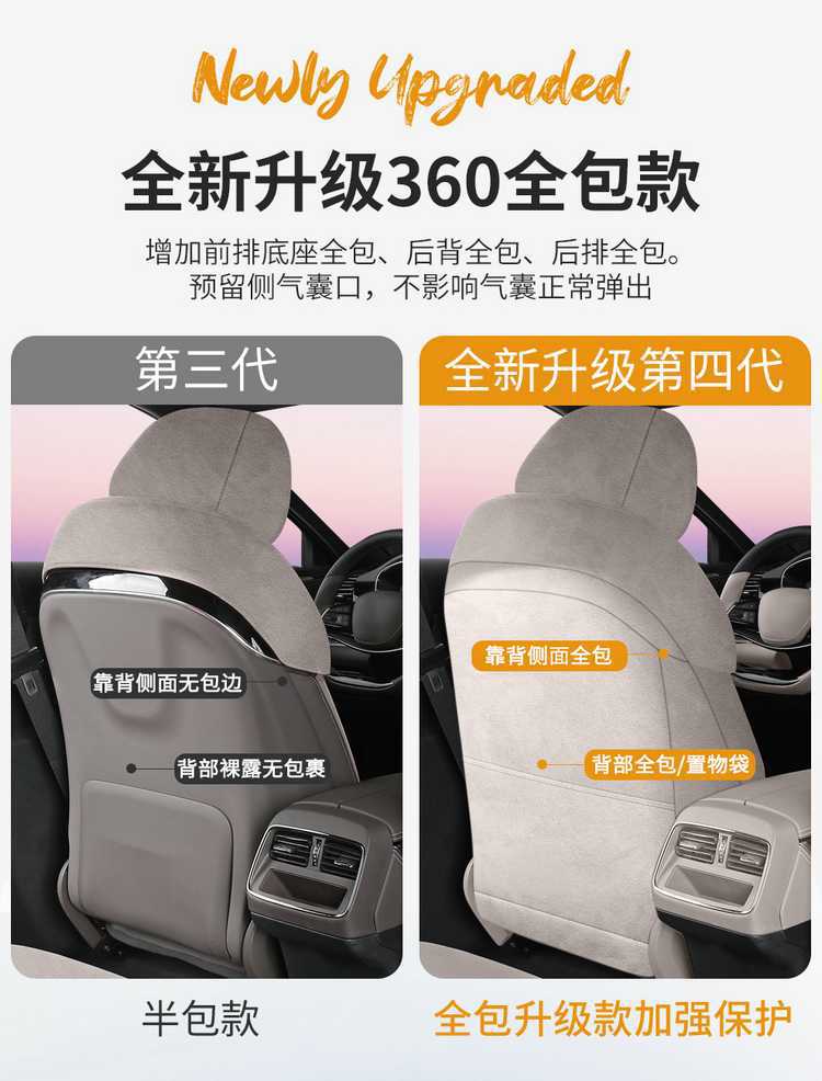 Seat Cushion for 2025 BYD Han Lamos Car, Half-Wrapped, Four Seasons
