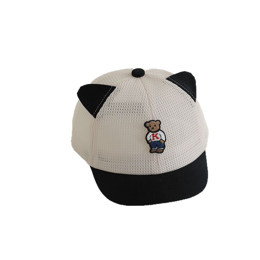 Sombrero para el sol para bebés, gorra de béisbol de malla, protector solar transpirable de verano, gorra de oreja de oso lindo, gorra de malla para niños