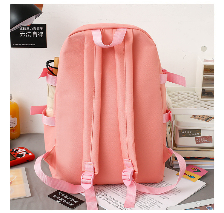 Wholesale Four-piece Contrast Color Large-capacity Bear Pendant Backpack Nihaojewelry display picture 24