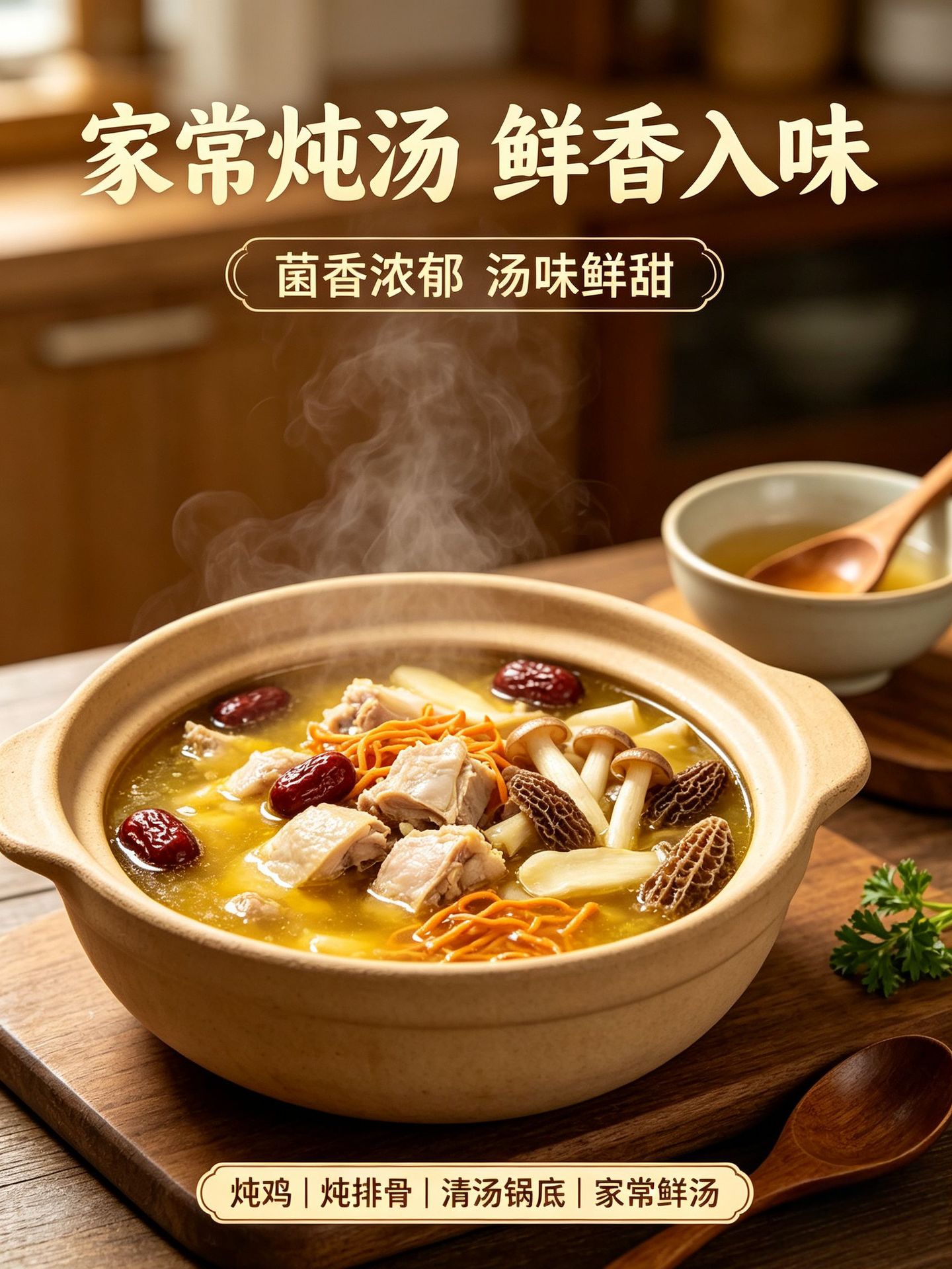 Seven Mushroom Soup Pack Qicai Jun Tang Bao Dried Mushroom Medley with Morel and Cordyceps Flower 50g Herbal Broth Mix key features