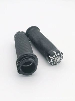 Cover Riding Handlebar Rubber Original, Motorcycle Handle Cover - black-with-dots-marked-25mm