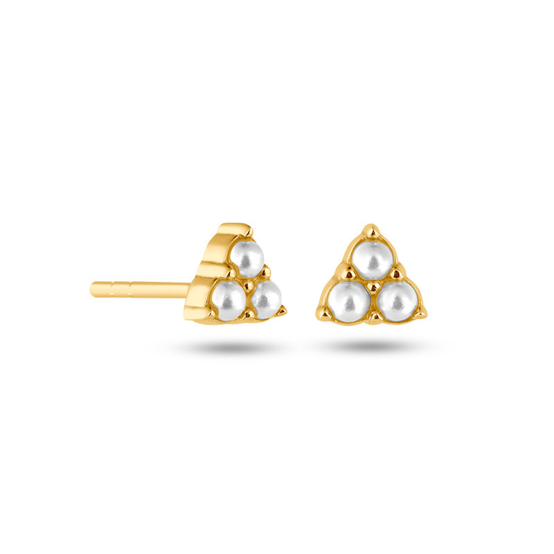 2g Weight Pearl, Zircon Inlay Material Ear Studs Classification 1 Pair Quantity Daily Occasion 925 Sterling Silver Material Geometric Pattern Women's Gender Plating, Inlay Design Simple Style Style 1 Pair 925 Sterling Silver Pearl Zircon Geometric Ear Studs 39