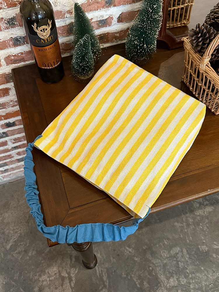 Striped Ruffle Strap Soft Canvas Shoulder Bag 6