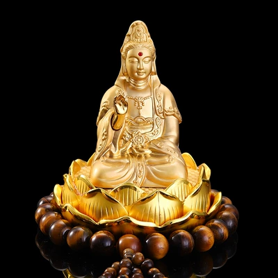 Perfplant seat, Guanyin car accessories perfume center - 101012cm-ping-an-guanyin-tiger-eye-stone