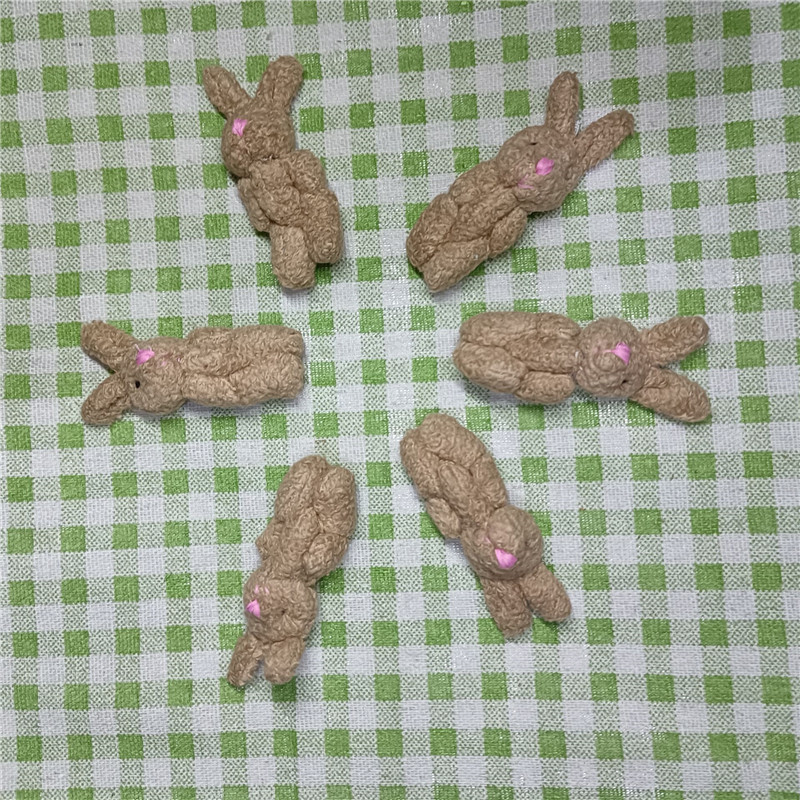4.5cm 다크 브라운 진주 벨벳 토끼