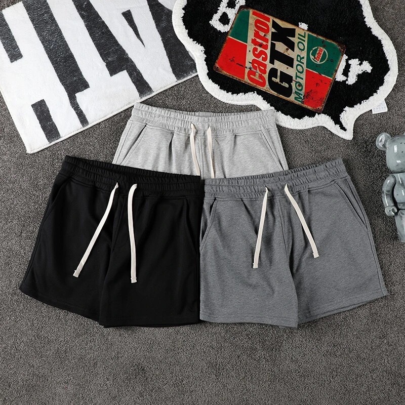 Fitness Sports Shorts Men's Summer Gray Running Training American Men's Casual Elastic Squat Three-Point Pants