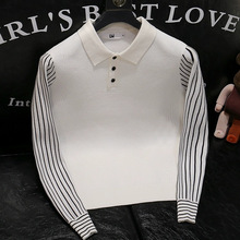 假两件毛衣男秋冬季潮流设计感小众polo领内搭网红痞帅针织打底衫