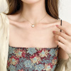 Necklace, retro metal chain for key bag , four-leaf clover, Japanese and Korean, simple and elegant design