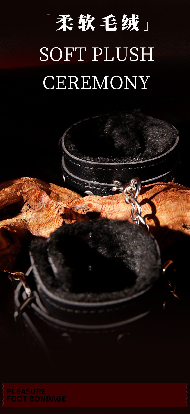 Riveted Hand and Foot Cuffs with Nipple Clamps Bondage Set for Couples — detail image 16