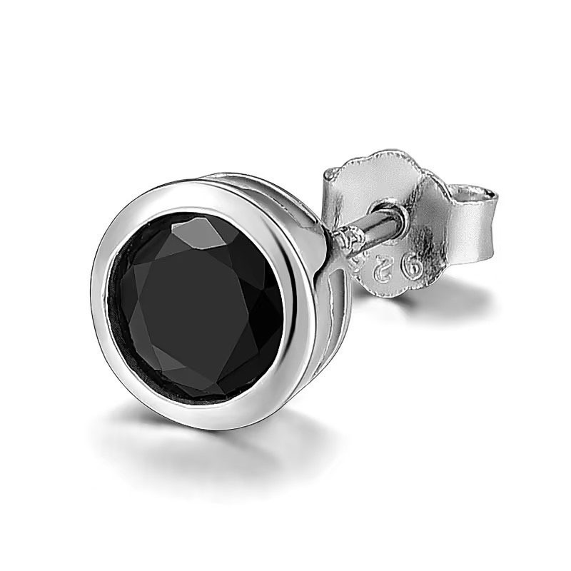 X369-A (Black Agate Earrings) pair