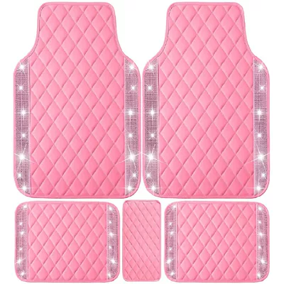 Foreign Trade Car-Mounted Diamond-Encrusted Anti-Slip: Universal Foot Pad - foot-pads-pink