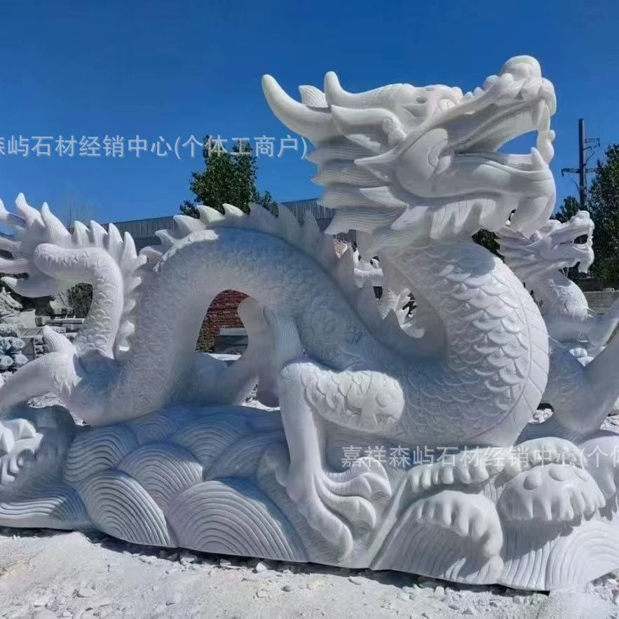 Садовый пейзаж, резьба по камню, украшение дракона, живописный храм, зодиак дракона, скульптура животных, трехмерный резной дракон, разбрызгивающий воду, летающий дракон