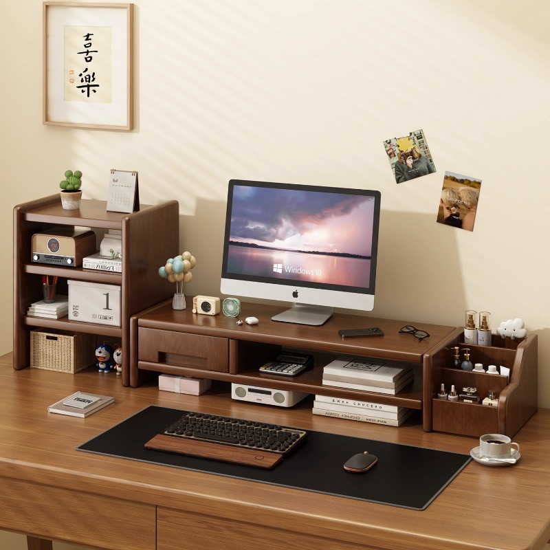 Computer Monitor Riser Office Desk Storage Rack Bracket Heightening Base Desktop Stand Desktop Organizer Shelf