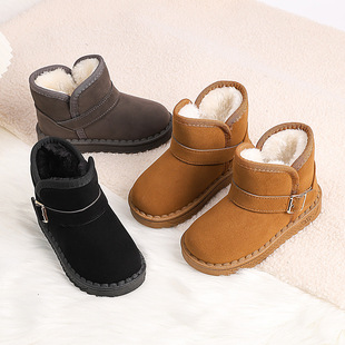 2025 Winter Kidsren's Snow Boots Girls' Shoes New Winter Boys' Boots Baby Fleece-Lined Thickeneded Cotton Shoes