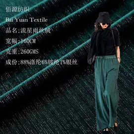 240g流星雨抽条银丝绒32s涤氨弹力晚礼服连衣裙金丝绒面料服装