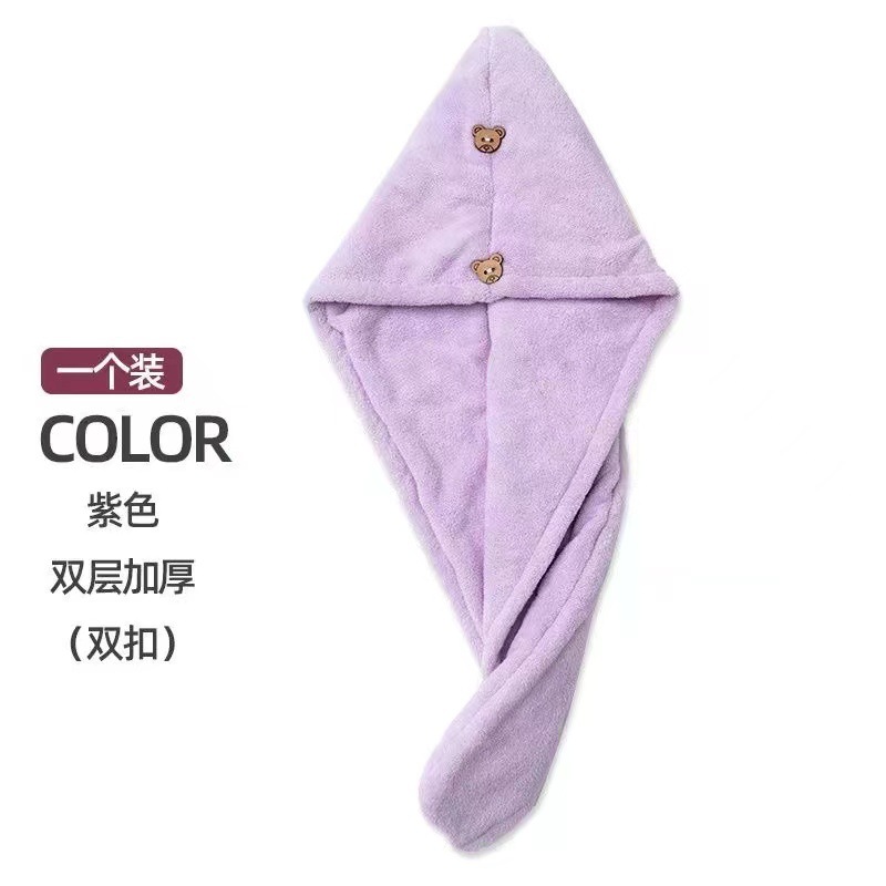 [Múltiples nuevos productos] tapa de secado de vellón de coral de doble capa absorbente red Fuerte Rojo mismo botón de doble capa de estilo