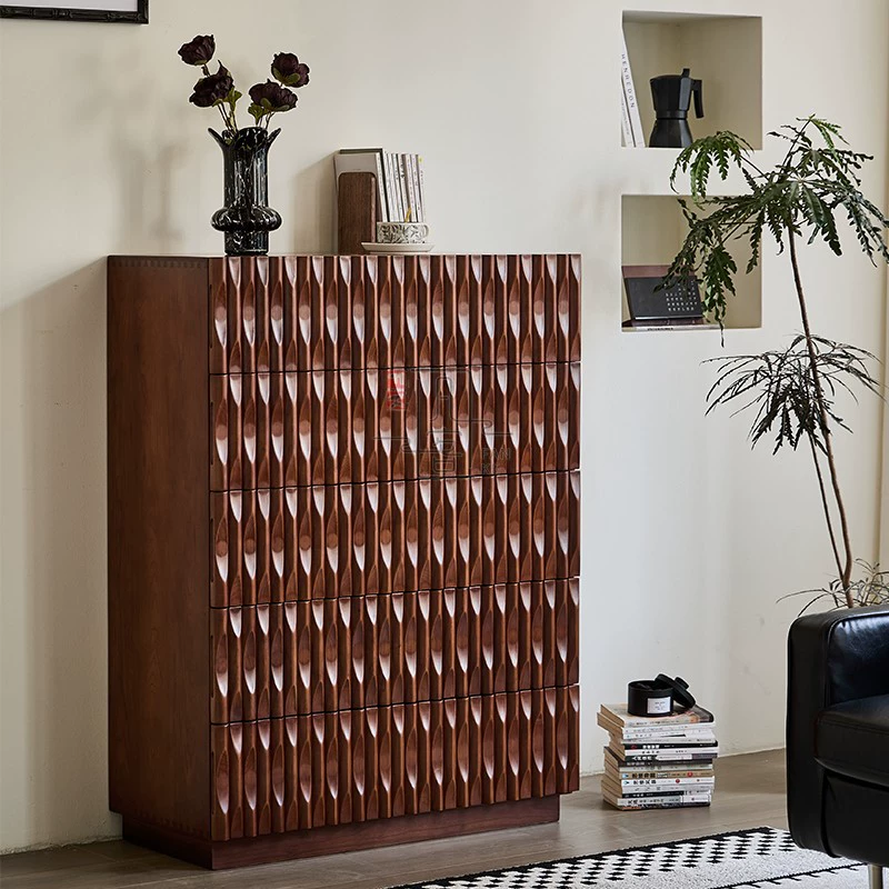 Французский ретро комод из массива вишневого дерева, тумба для гостиной, прикроватная тумба для спальни, антикварный стиль, шкаф для хранения