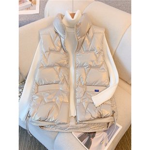 Plus Size Spring Sleeveless Vest for Women, Loose and Stylish down Cotton Jacket