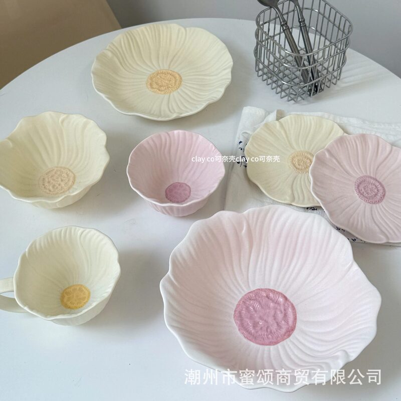 Frosted Underglaze Color Exquisite Rice Bowl for Home Use 2025 New Model High Aesthetic Soup Bowl Noodle Bowl Plate Dish Ceramic Tableware