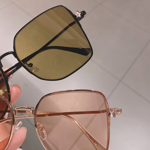 European and American fashion new star sunglasses for women Xiaohongshu ins street photography large frame trendy decorative anti-blue light glasses