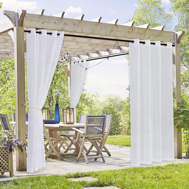 One customized outdoor waterproof transparent curtain Pavilion pergola linen gauze curtain cross-border independent station Amazon