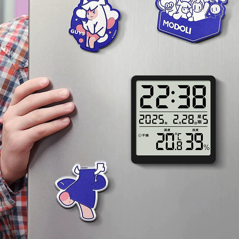 Ультратонкий датчик температуры и влажности часы для дома многофункциональный будильник электронный термометр магнитный холодильник 3702