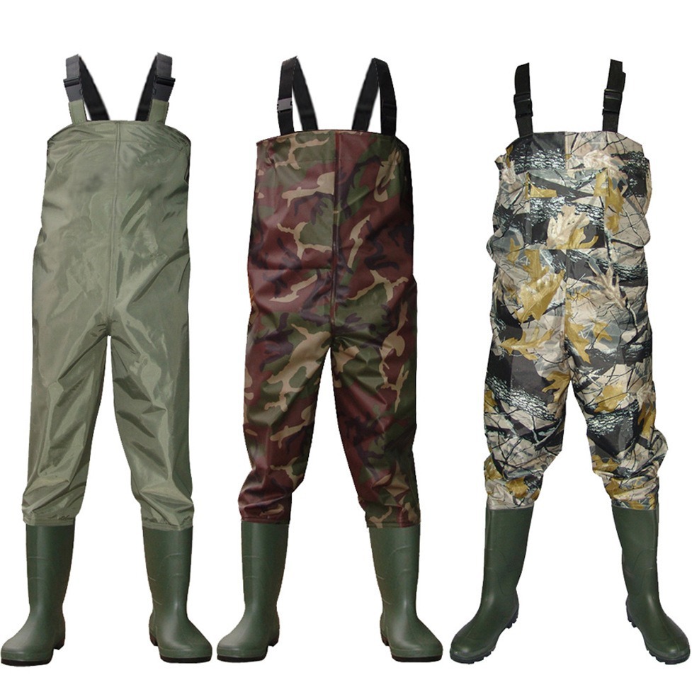 Source Factory Fully Inspected Camouflage Nylon Waders, Fully Waterproof Fishing Waders, High-Density Wading Suits
