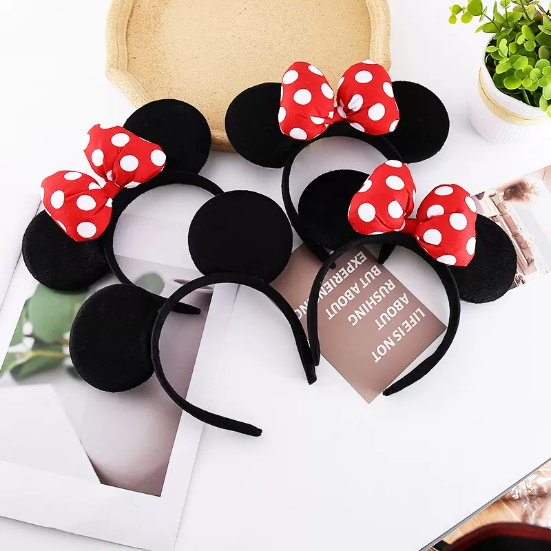 厂家现货大米奇发箍游乐园拍照米老鼠头饰跨境热卖米妮蝴蝶结发箍