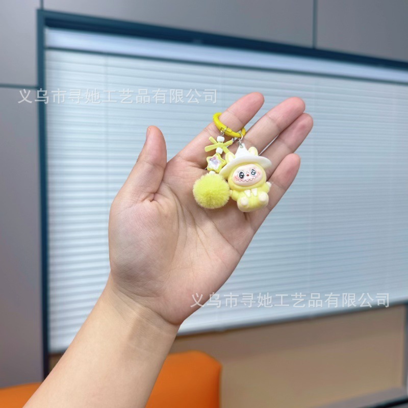 植毛ラブブ人形3歳キーホルダーペンダントクロスボーダーかわいい人形DIYアクセサリー携帯電話アクセサリーペンダント|undefined
