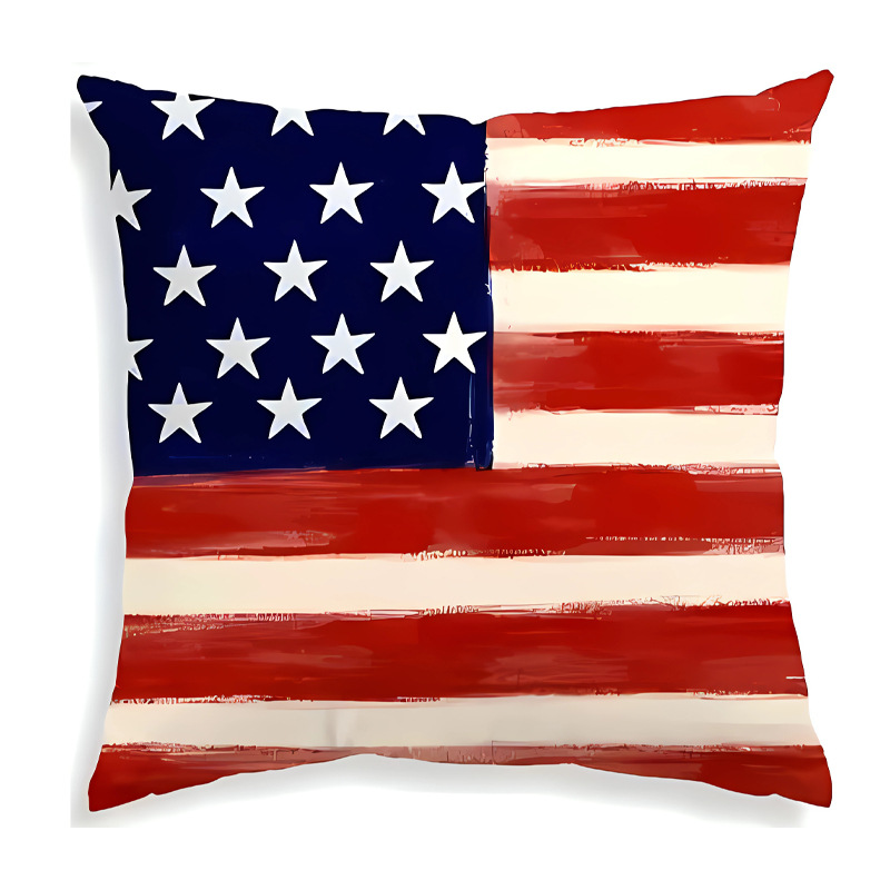 Transfronterizo Día de la Independencia de Amazon impresión lino almohada funda aniversario para celebrar el hogar vestido almohada funda mayorista