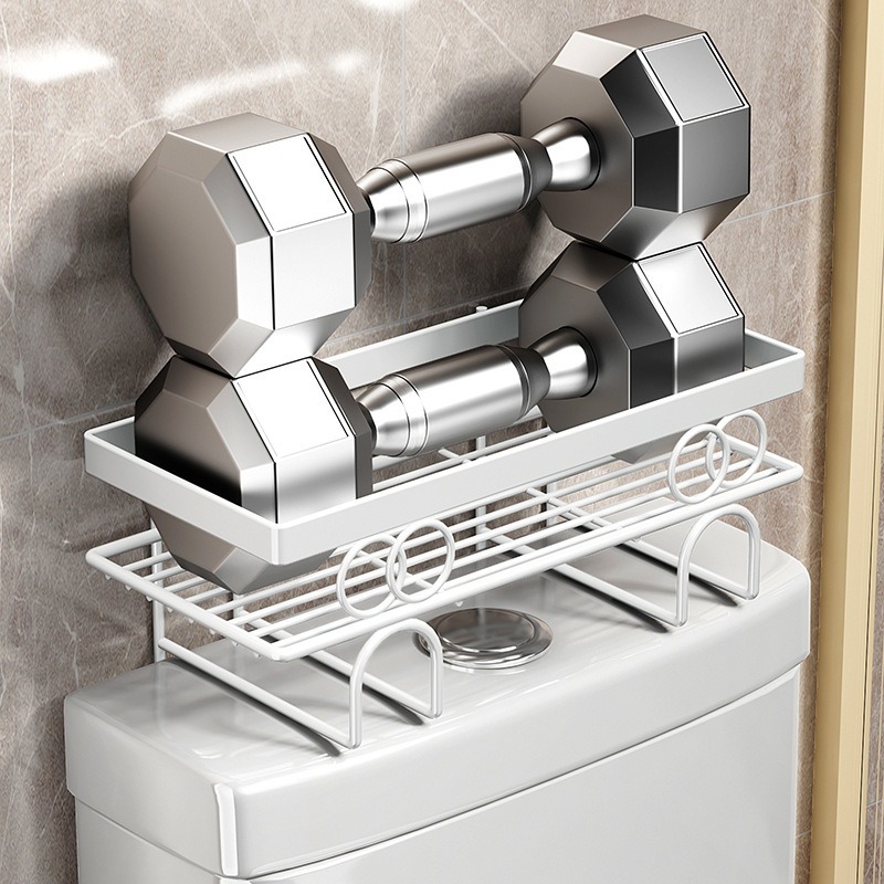 Inodoro transfronterizo estante de almacenamiento inodoro baño sin agujeros de pared de hierro forjado estante de almacenamiento inodoro inodoro artículos diversos