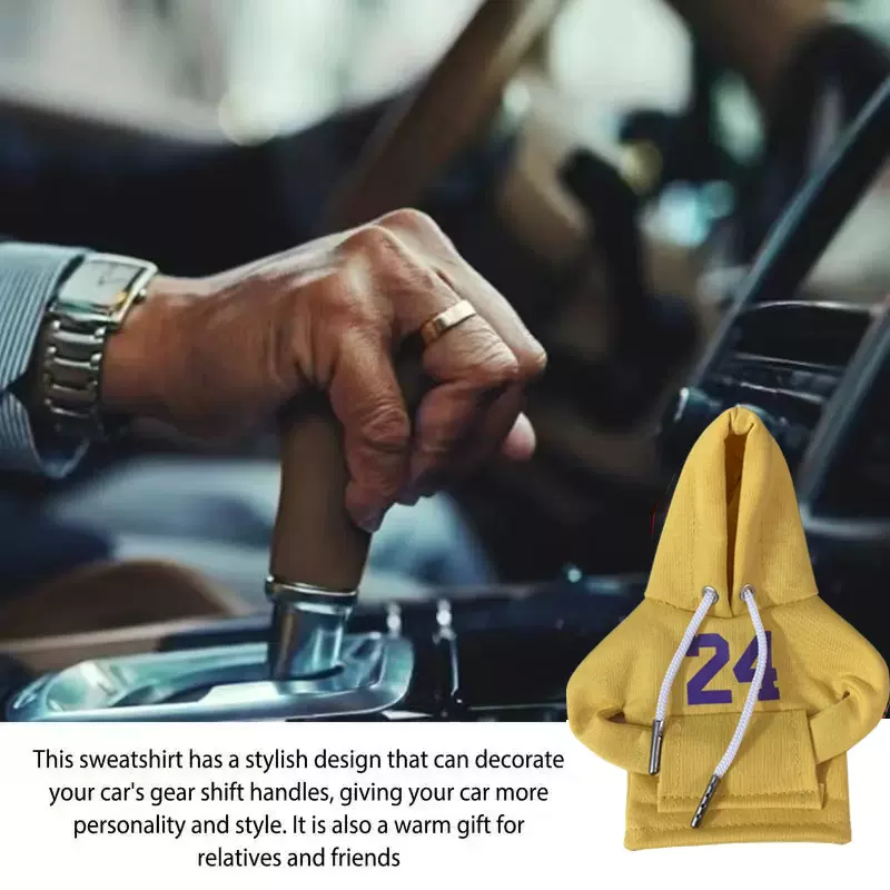 跨境创意汽车档把套数字款小卫衣汽车档位套汽车用品车内装饰品
