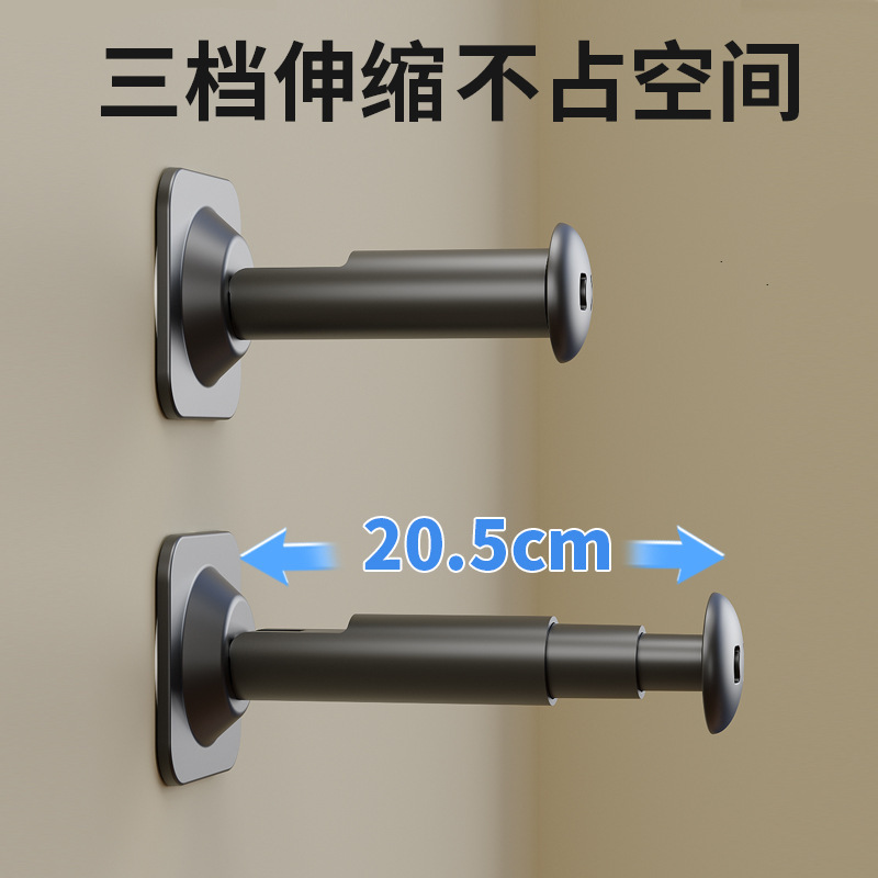 吸盤ハンガー収納神器家庭用ベランダ多機能穴なし伸縮ハンガー壁壁掛けラック|undefined