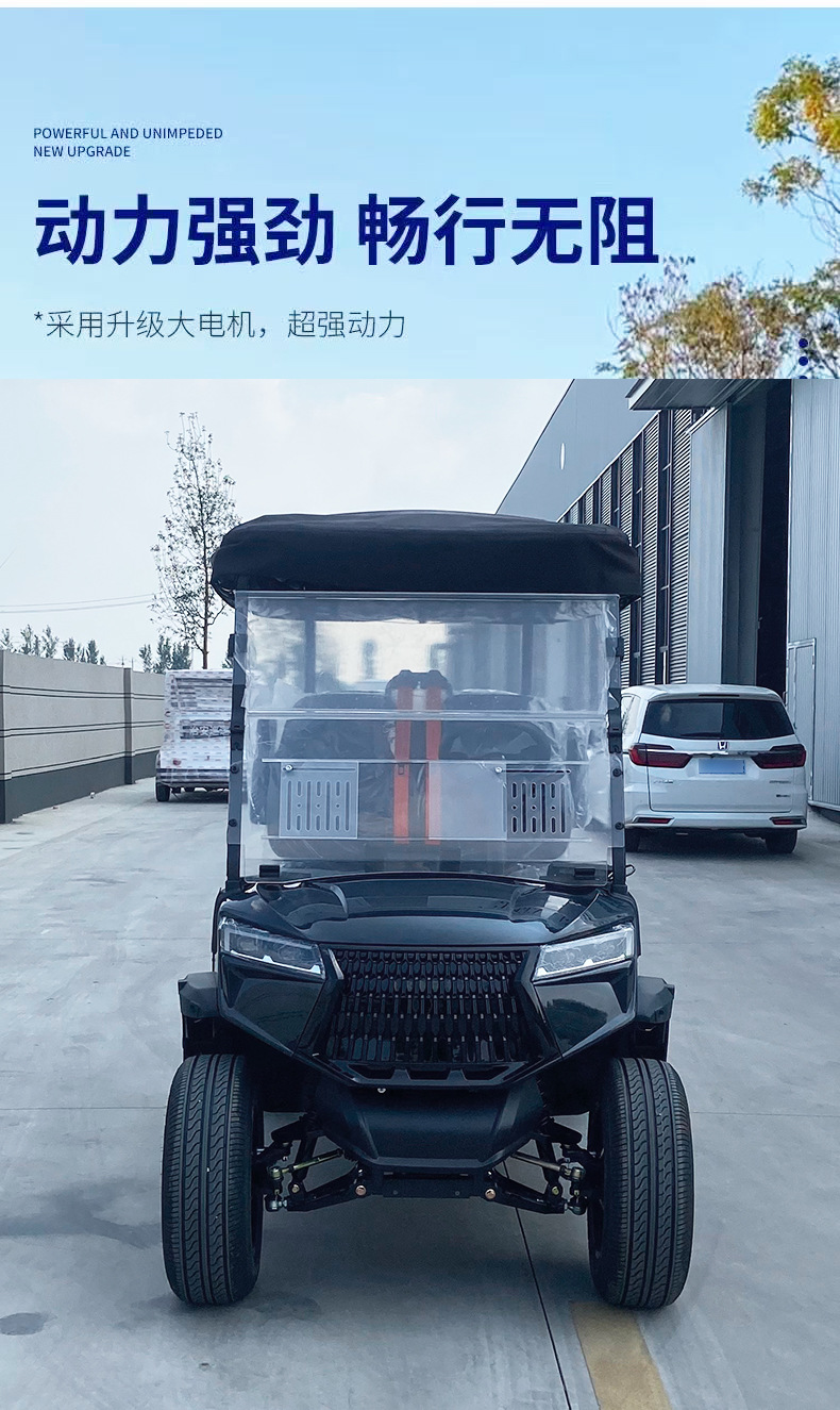 4+2-seater golf cart for export, lithium battery/lead-acid model, tourist attraction shuttle vehicle, electric golf cart
