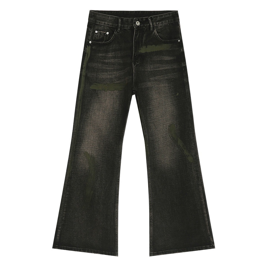 Mtlclothes ropa de Hombre | 2024 primavera nuevo americano Clean fit micro cuerno gris púrpura jeans