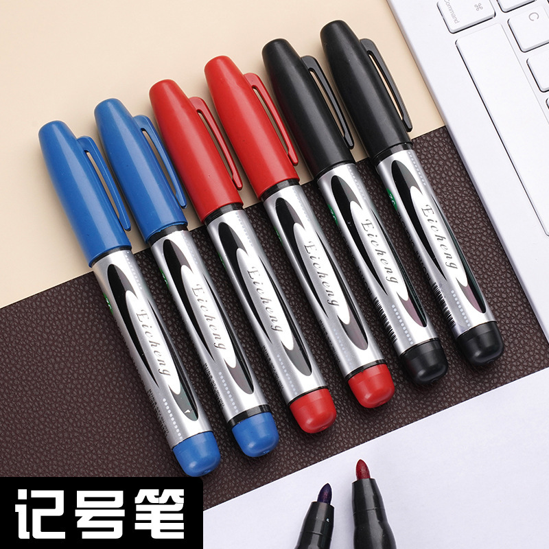 Quick-drying oil marker black large capacity thick head marker express logistics special red pen big pen wholesale