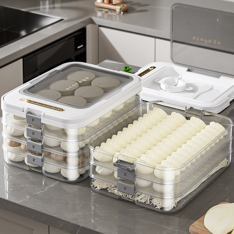 餃子収納ケース冷蔵庫専用食品級冷凍シール新鮮保持水餃子饅頭冷凍整理収納|undefined